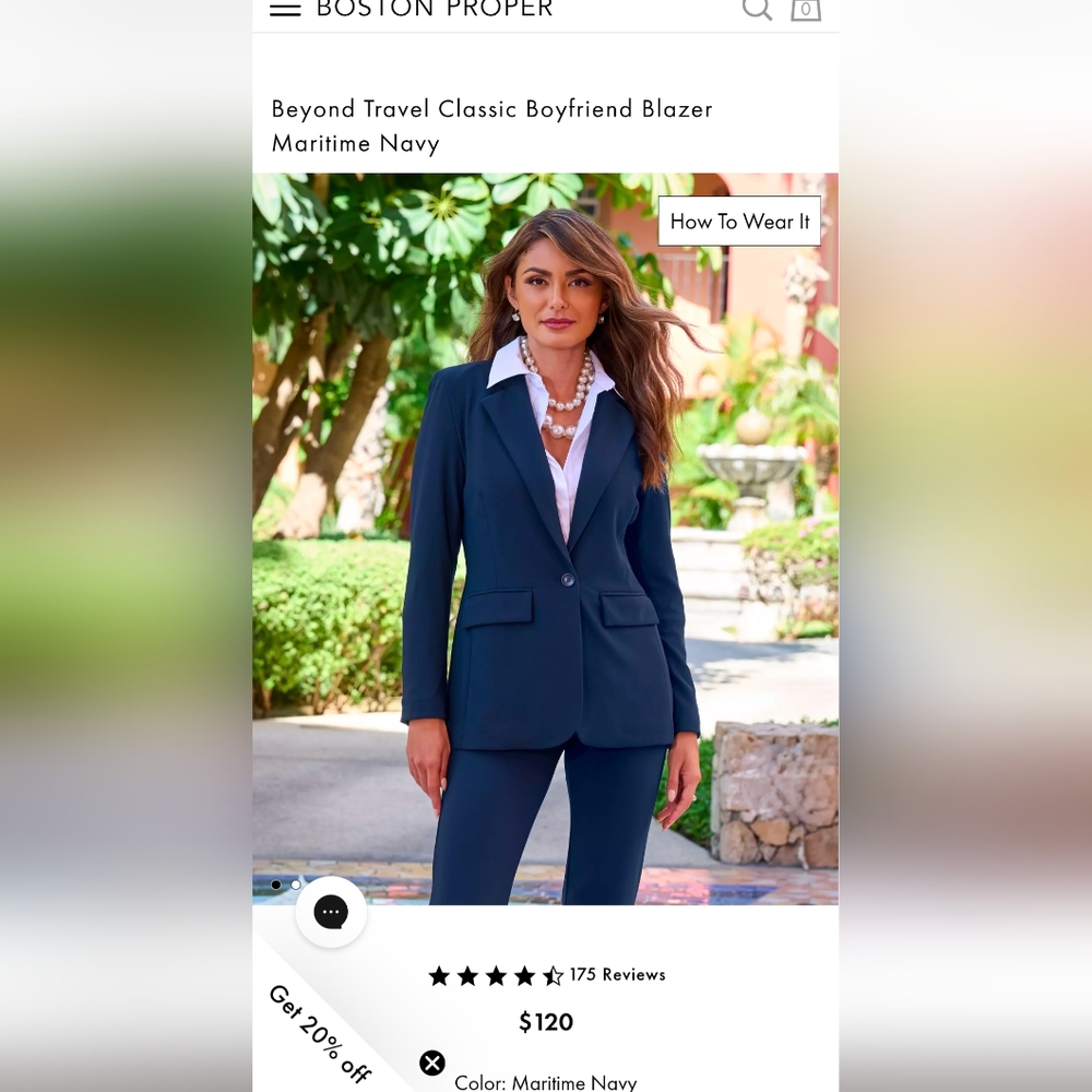 Boston Proper Navy Blazer Size 14